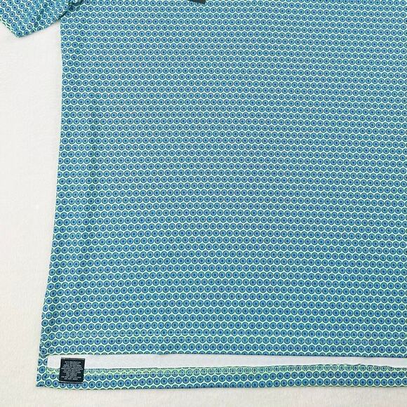 Turtleson Men’s Medium Green Blue Fruit Slice Performance Golf Polo Shirt - Picture 5 of 14